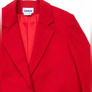 Prophecy Red Wool Blazer Size 14 • Classic Tailored Jacket